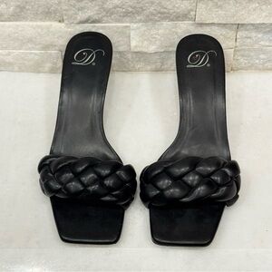 Elegant Black Women's Slide Sandals low heel